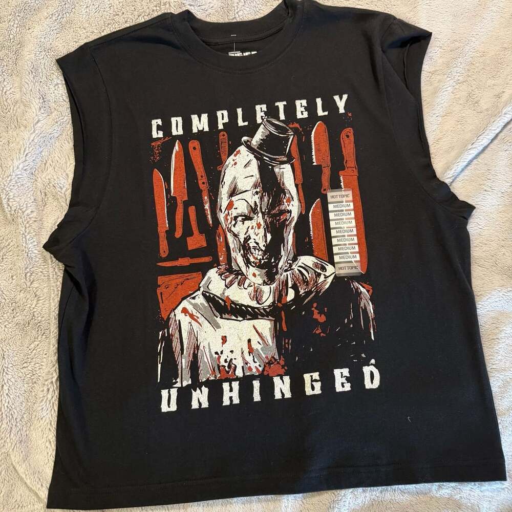 Terrifier Completely Unhinged Art The Clown Muscle Tank Top NEW